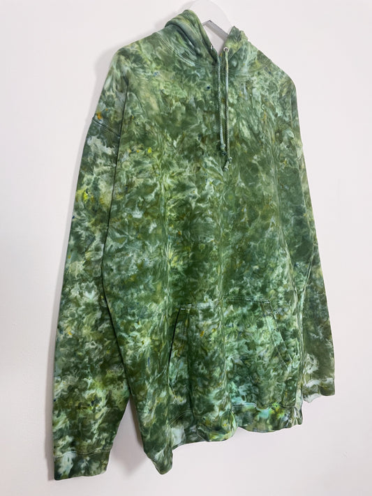XXL | Ice Dye Green Hand Dyed Pullover Hoodie