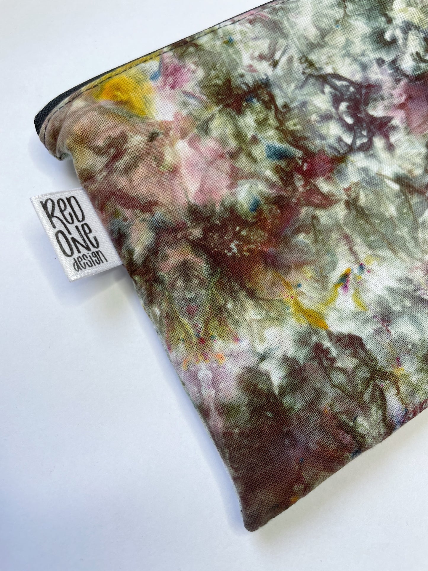 Handmade Ice Dye Zip Pouch | Floral Pencil Case | Ice Dyed Make-up Pouch