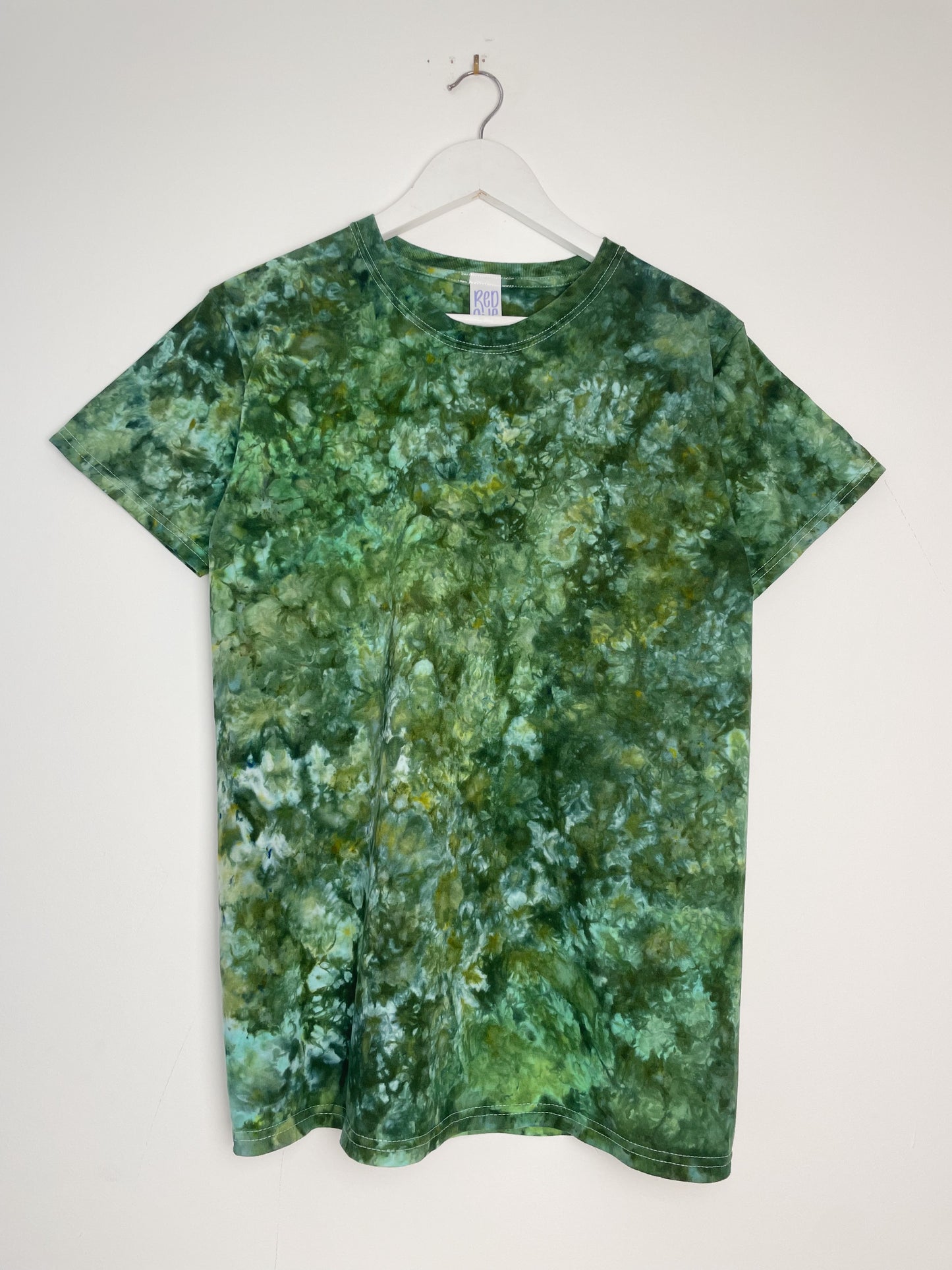 S | Ice Dye Dark Green Hand Dyed Ice Tie Dye T-Shirt