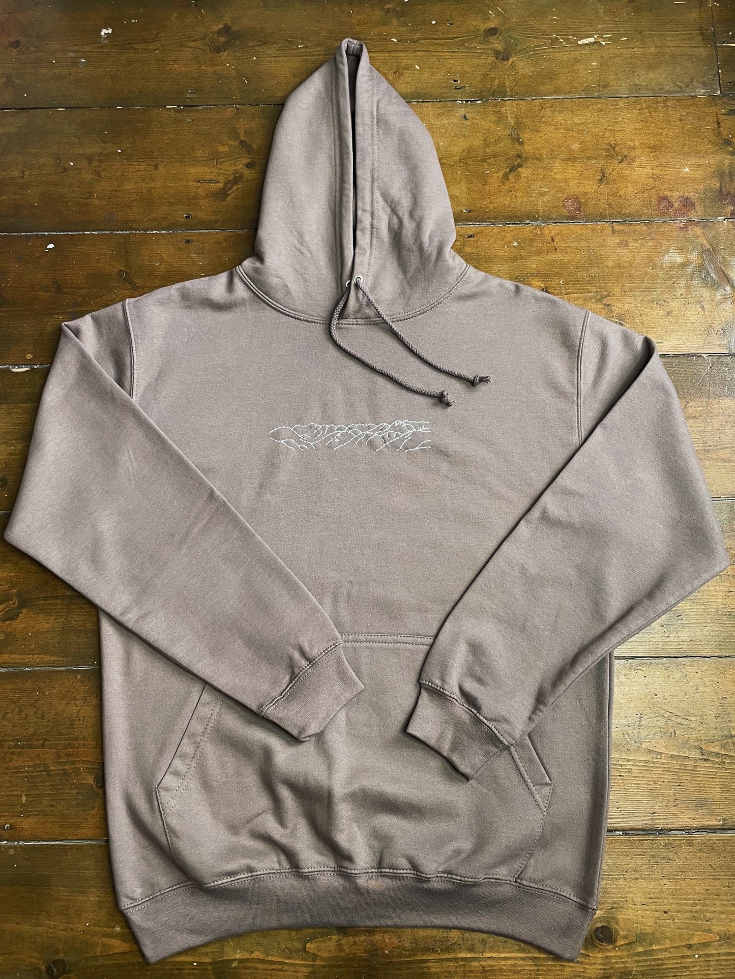 Mountain Hand Embroidered Unisex Pullover Hoodie