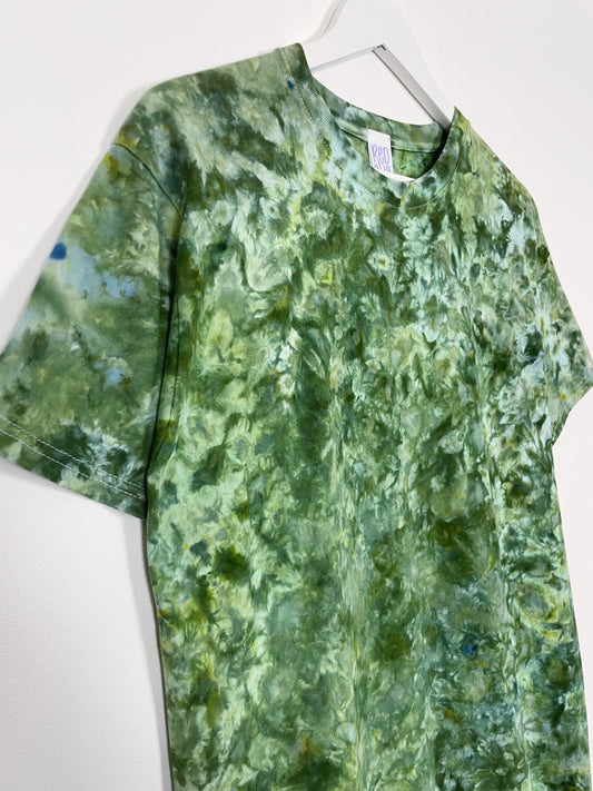 M | Ice Dye Dark Green Hand Dyed Ice Tie Dye T-Shirt