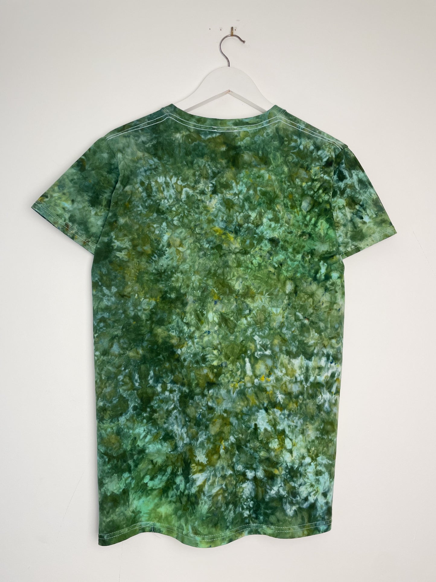 S | Ice Dye Dark Green Hand Dyed Ice Tie Dye T-Shirt