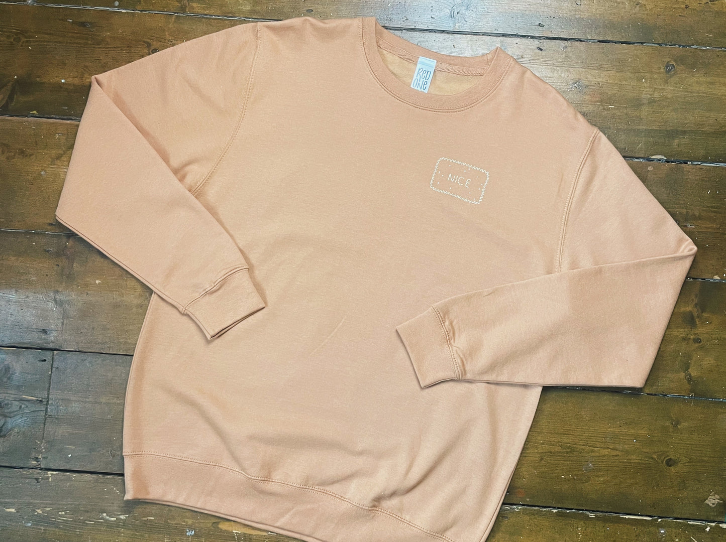 Nice Biscuit | Biscuit Brown Hand Embroidered Sweatshirt