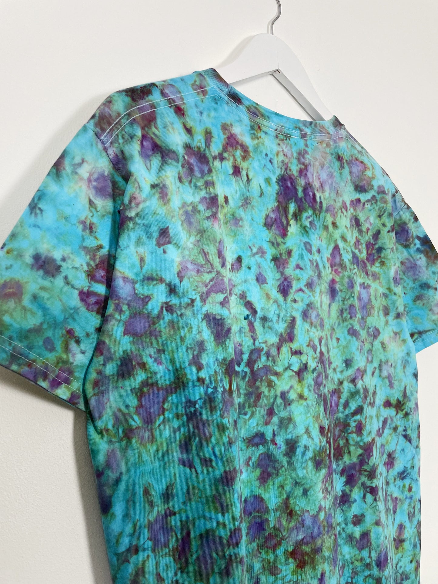 L | Blue Purple Ice Dye Hand Dyed T-Shirt