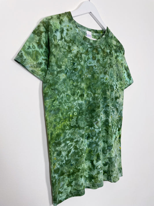 S | Ice Dye Dark Green Hand Dyed Ice Tie Dye T-Shirt
