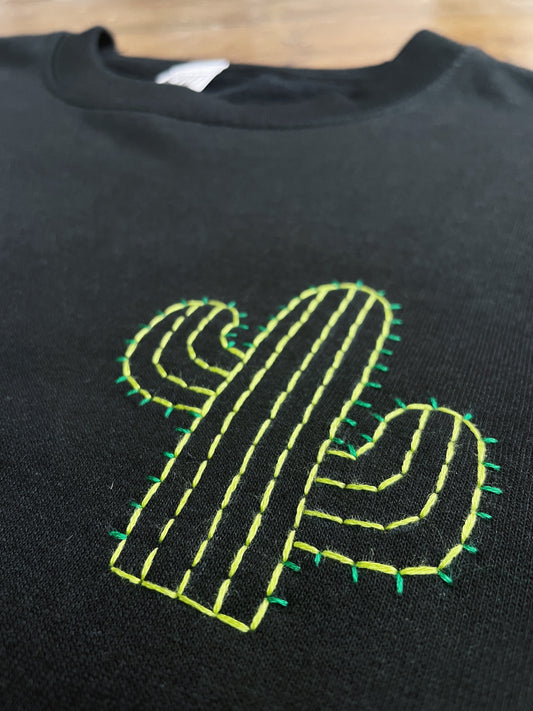 Cactus Hand Embroidered Sweatshirt