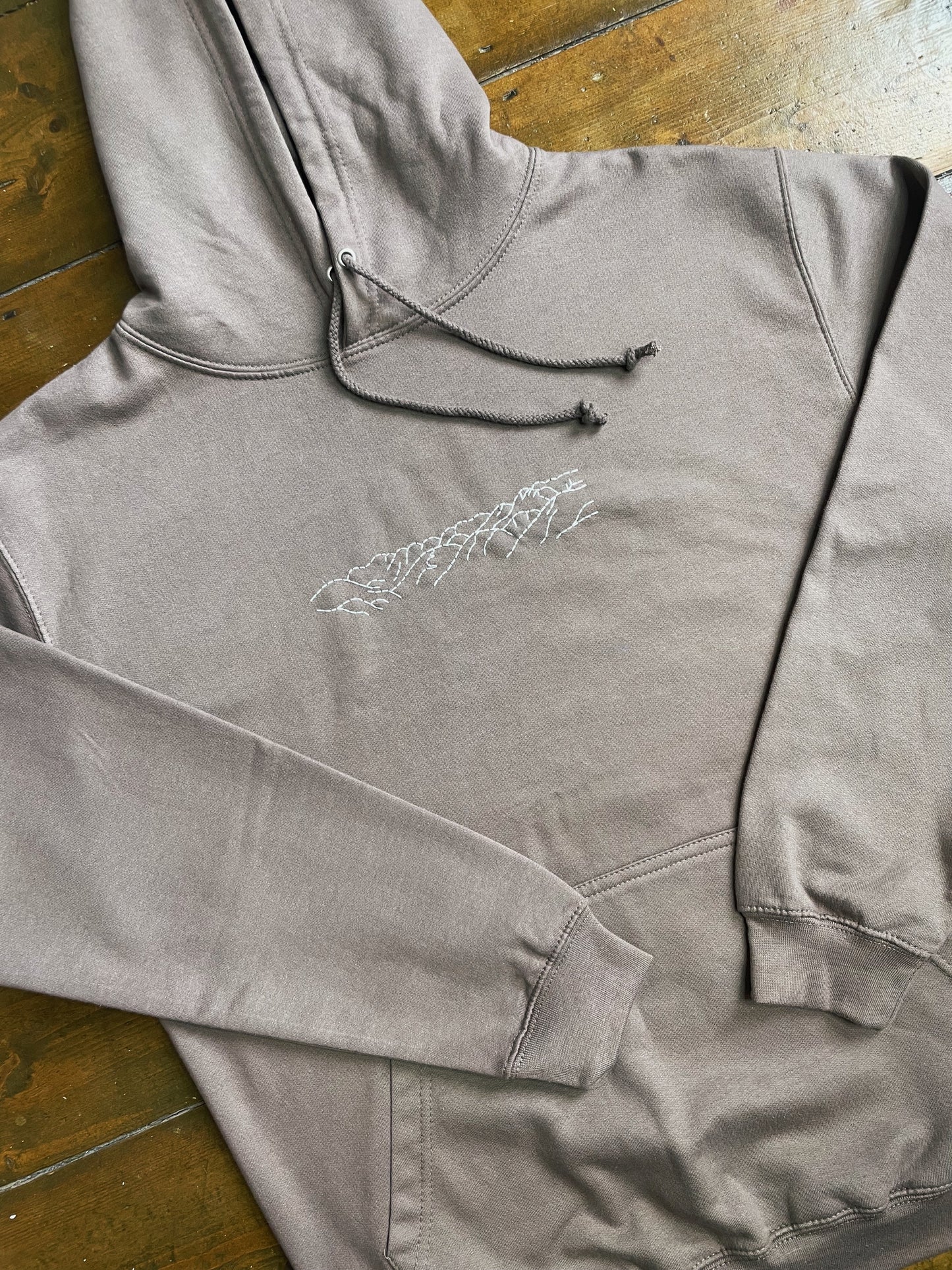 Mountain Hand Embroidered Unisex Pullover Hoodie