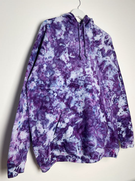 XXL | Ice Dye Purple Hand Dyed Pullover Hoodie