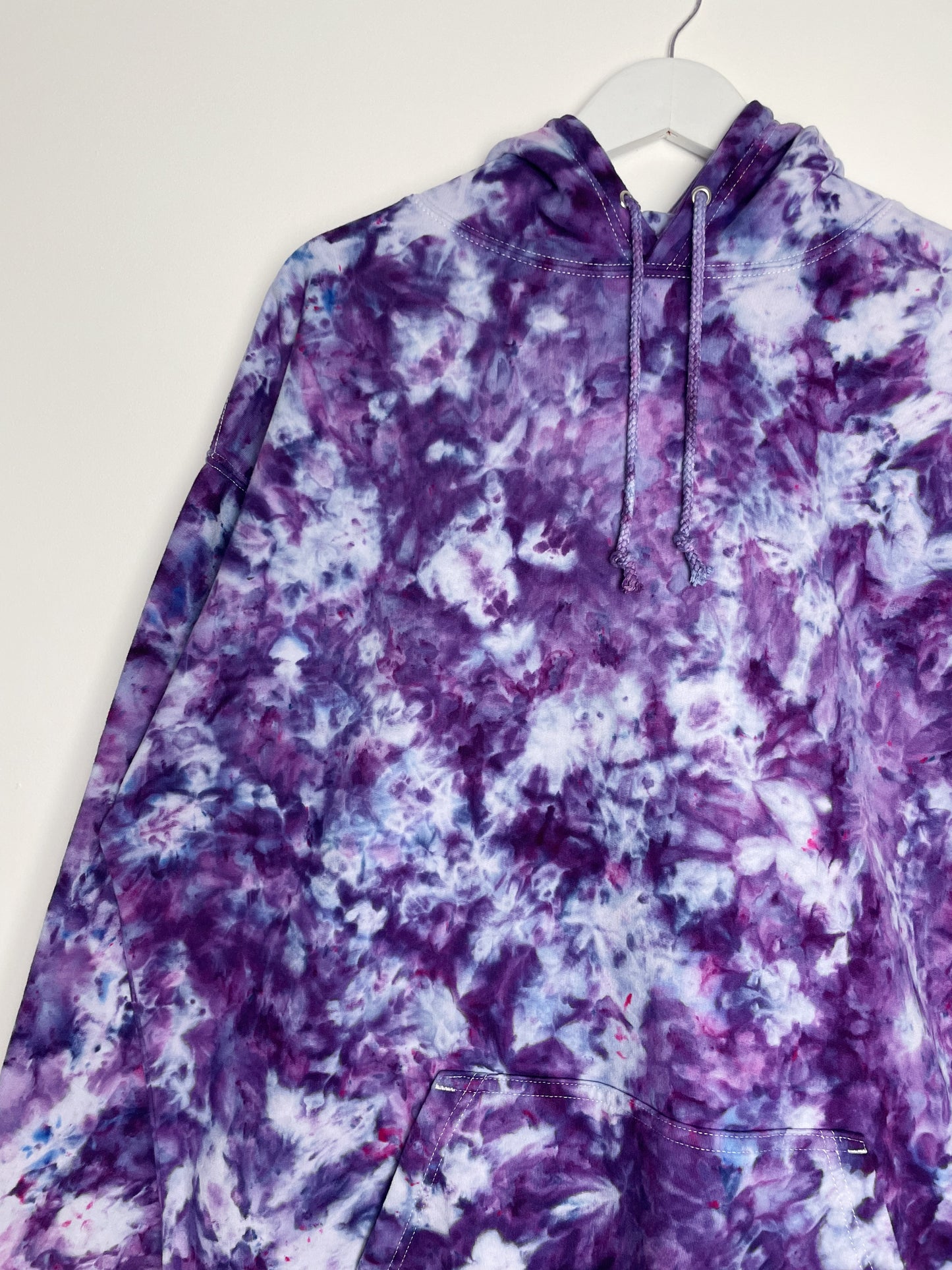 XXL | Ice Dye Purple Hand Dyed Pullover Hoodie