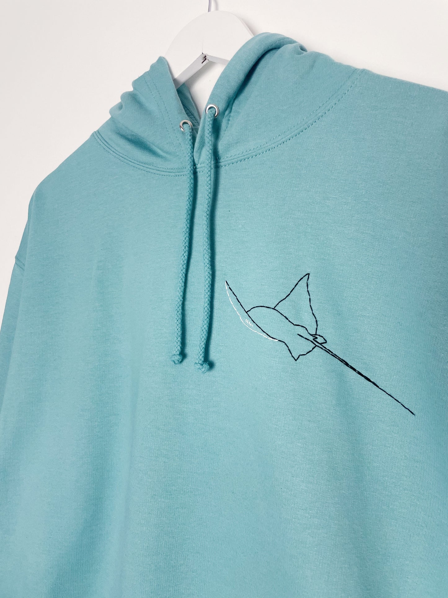 Hand Embroidered Stingray Pullover Hoodie | All sizes