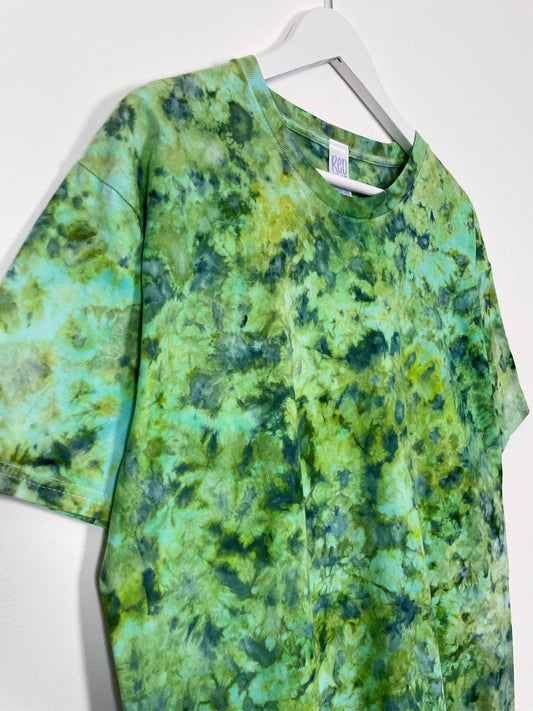 L | Ice Dye Green Hand Dyed Ice Tie Dye T-Shirt