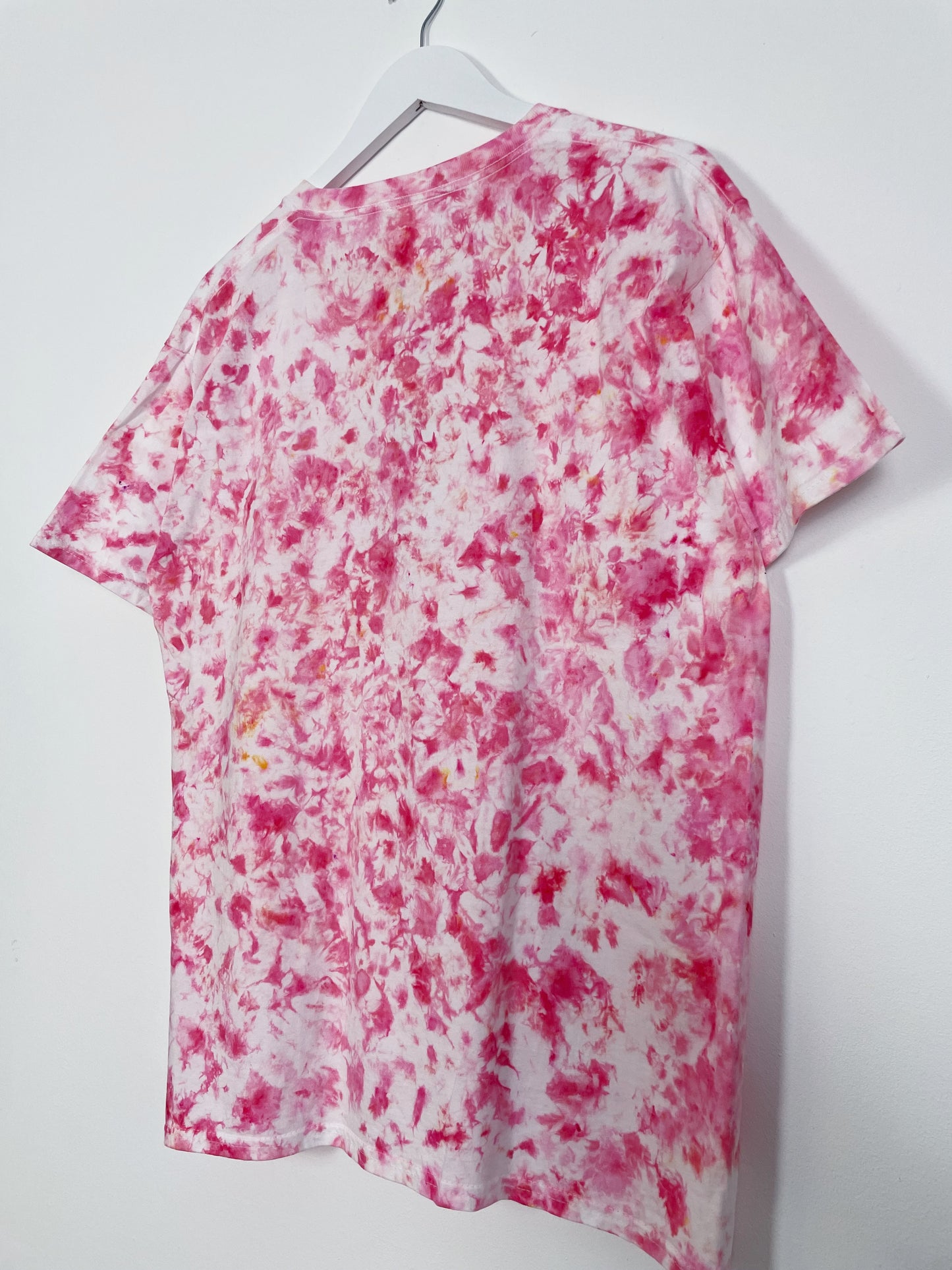 L | Ice Dye Pink Hand Dyed Ice Tie Dye T-Shirt