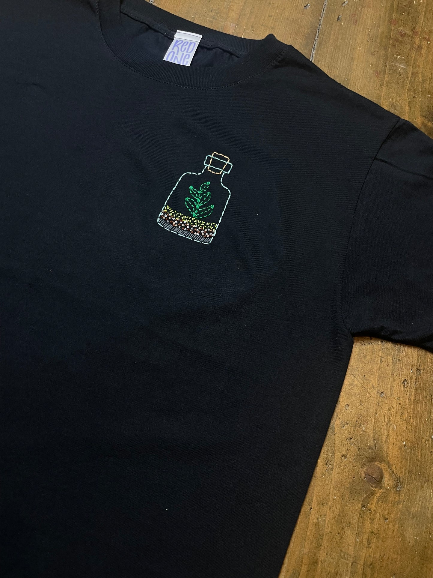 Terrarium - Hand Embroidered Unisex T-Shirt