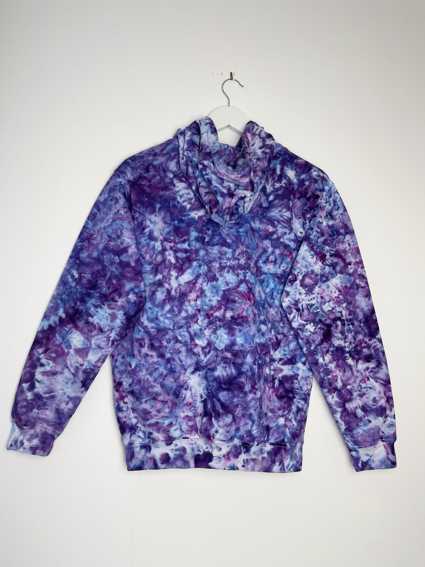 S | Ice Dye Purple Hand Dyed Pullover Hoodie