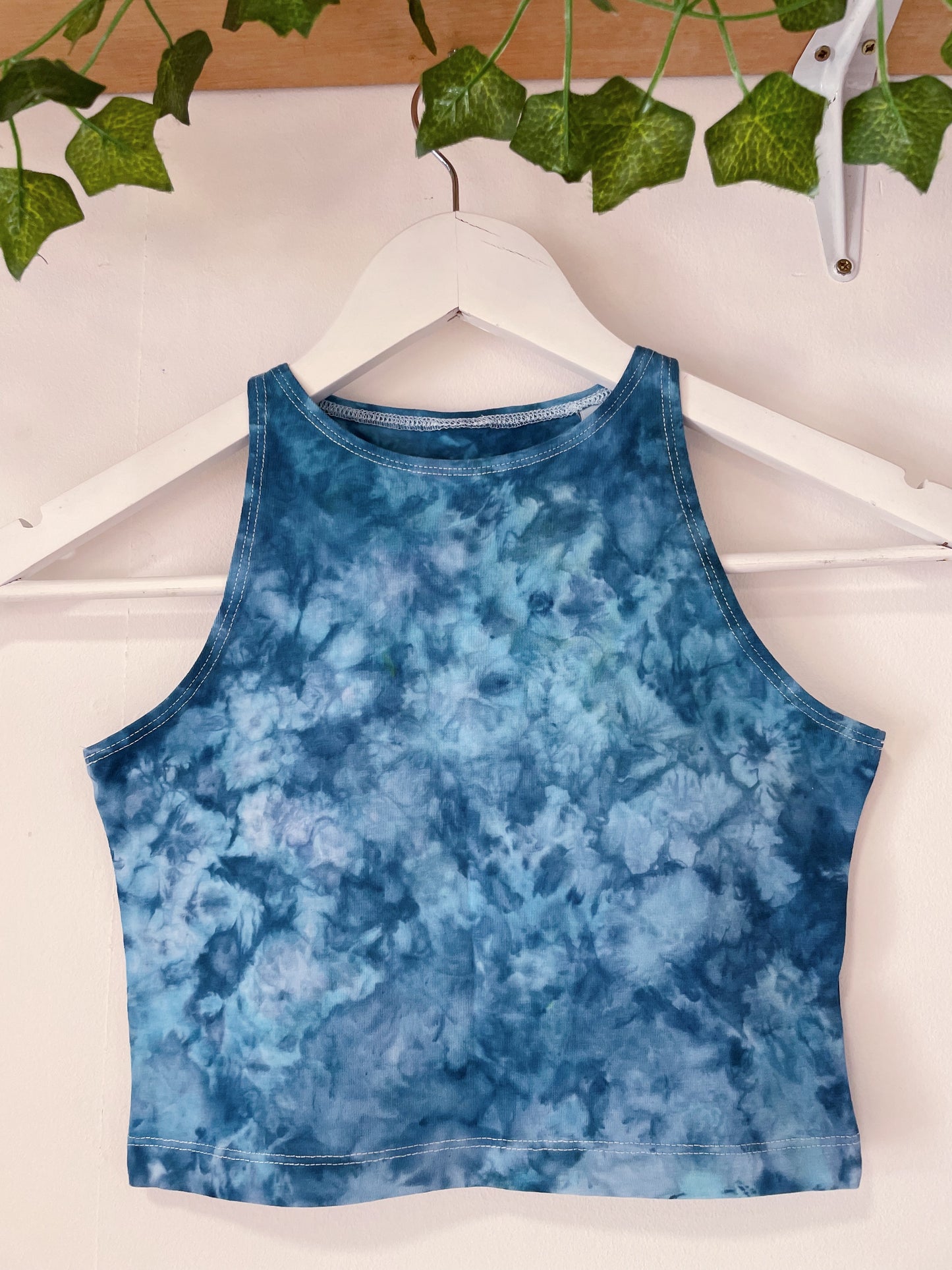 Ice Dye Ocean Blue Crop Vest