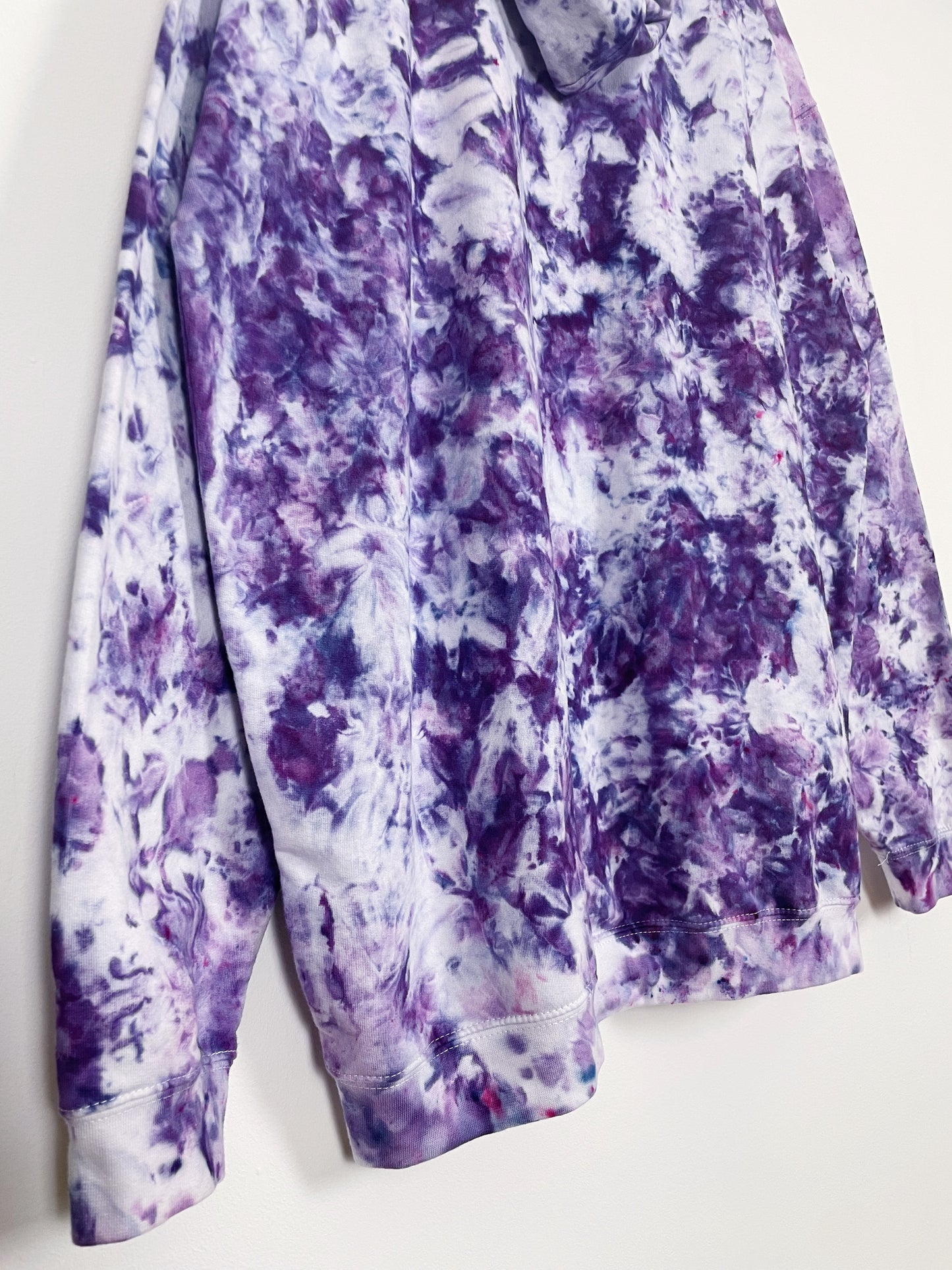 XXL | Ice Dye Purple Hand Dyed Pullover Hoodie