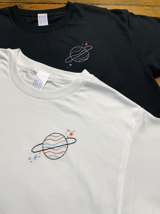 Planet - Hand Embroidered Unisex T-Shirt