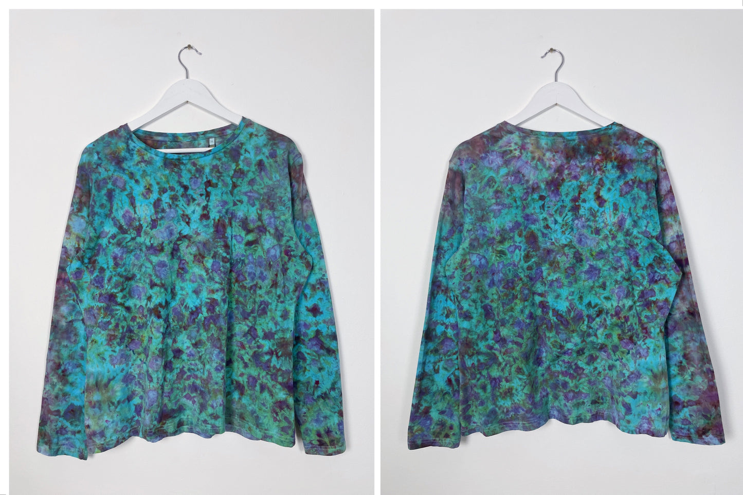 Ice Dye Longsleeve Top Blue Purple Green