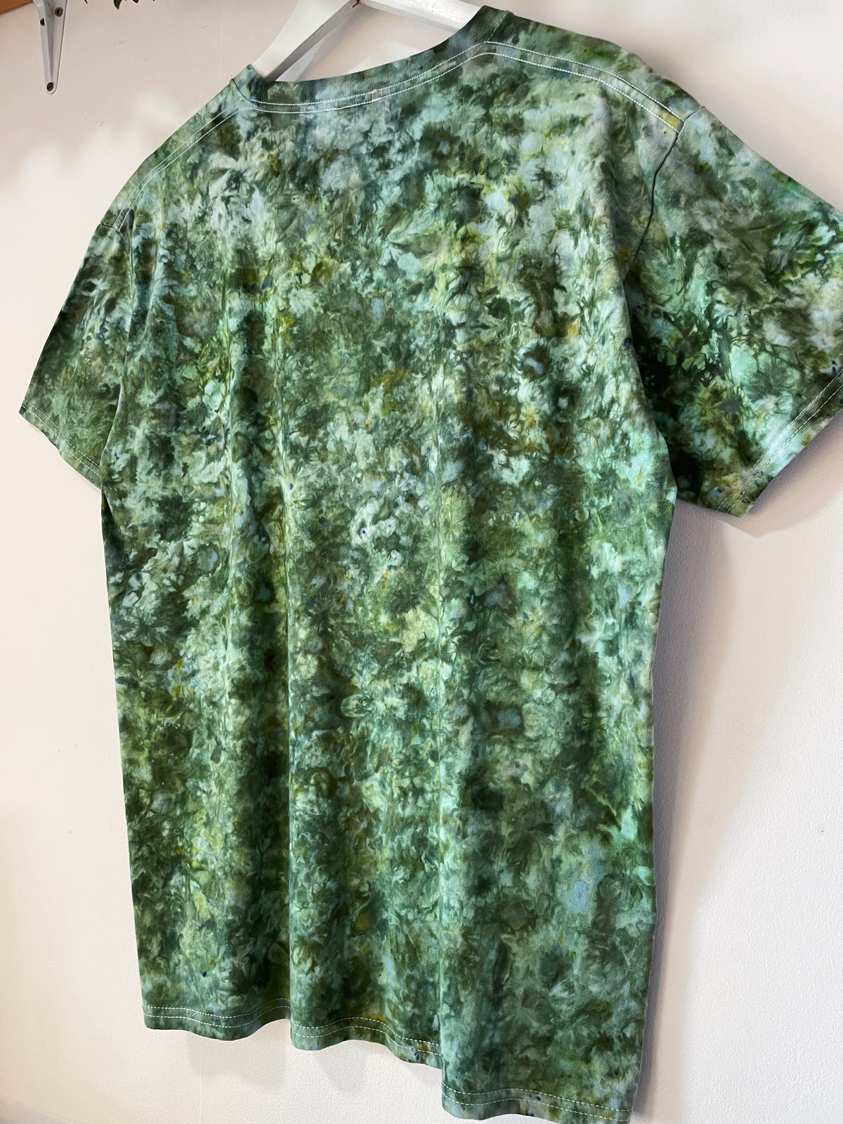 L | Ice Dye Dark Green Hand Dyed Ice Tie Dye T-Shirt