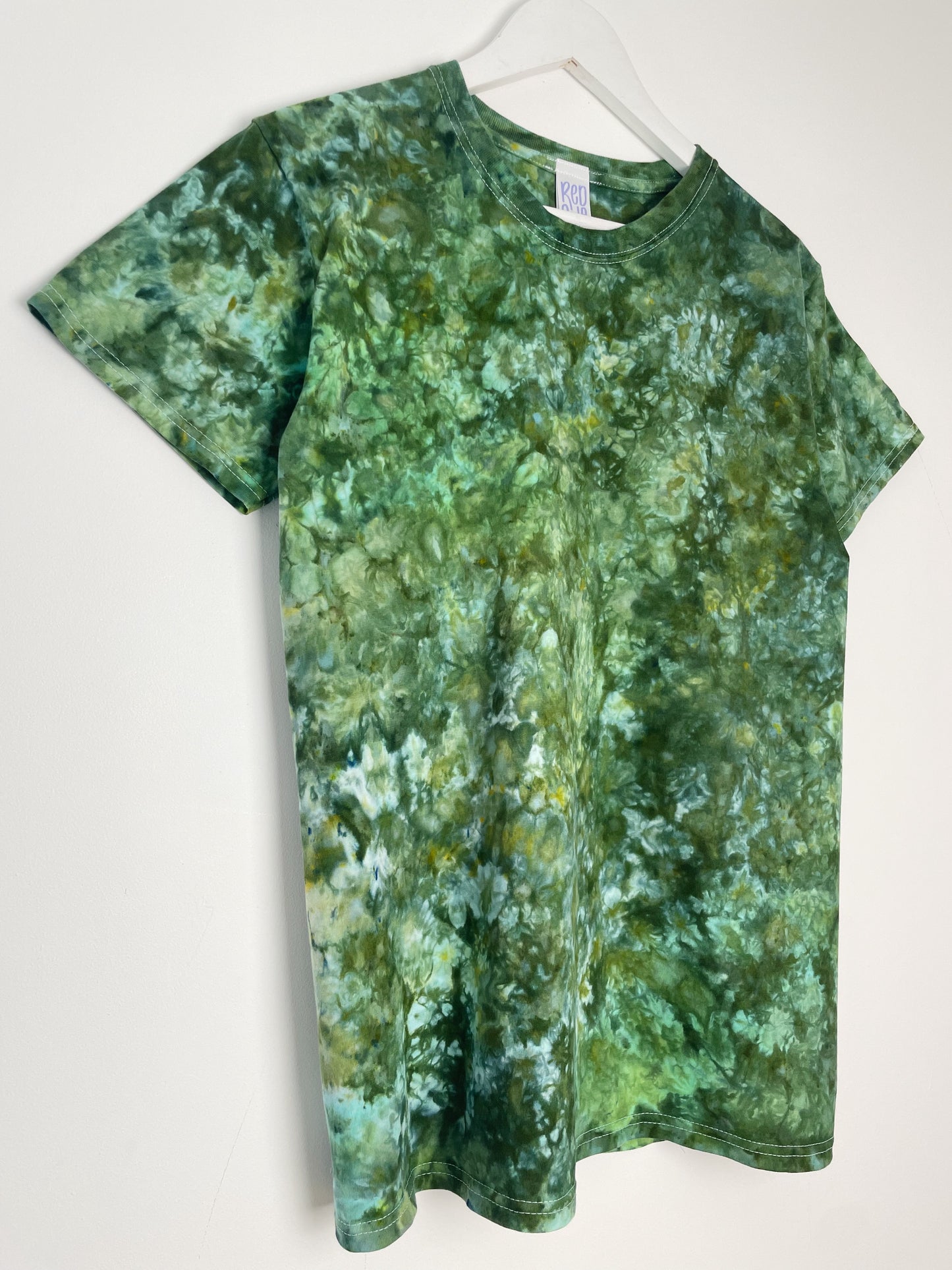S | Ice Dye Dark Green Hand Dyed Ice Tie Dye T-Shirt