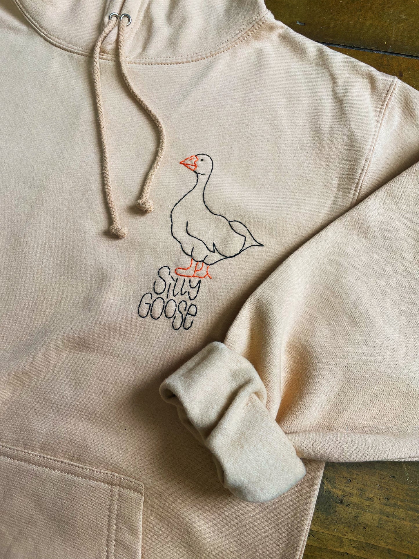Silly Goose Hand Embroidered Unisex Hoodie
