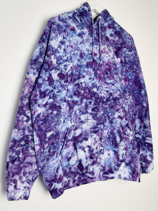 XL | Ice Dye Purple Hand Dyed Pullover Hoodie