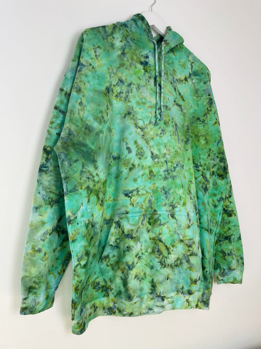 XXL | Ice Dye Green Hand Dyed Pullover Hoodie