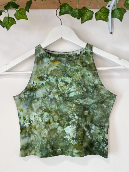 Ice Dye Green Crop Vest
