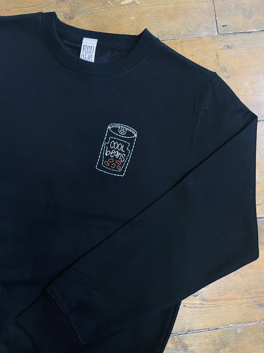 Cool Beans Hand Embroidered Sweatshirt