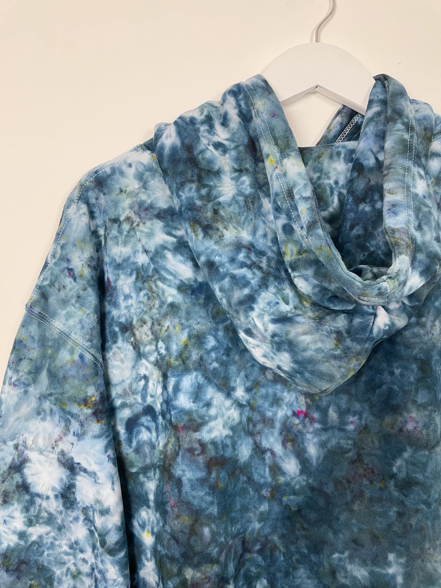 XL | Ice Dye Ink Black Hand Dyed Pullover Hoodie