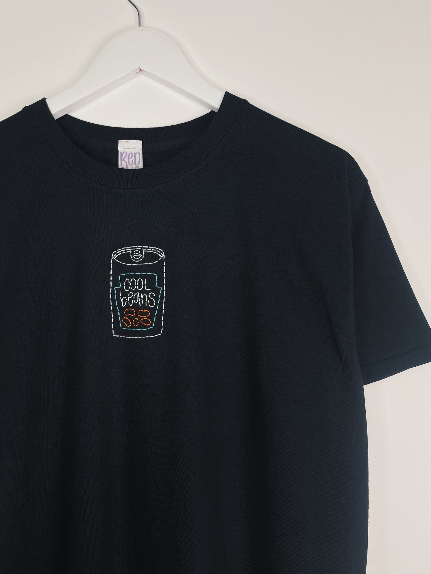 Cool Beans - Hand Embroidered Unisex T-Shirt