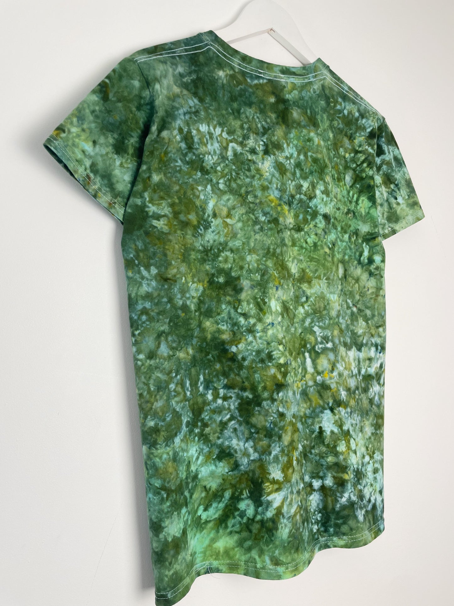 S | Ice Dye Dark Green Hand Dyed Ice Tie Dye T-Shirt