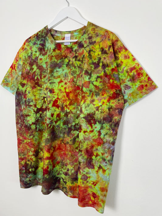 XL | Ice Dye Rainbow Multicolour Hand Dyed Ice Tie Dye T-Shirt