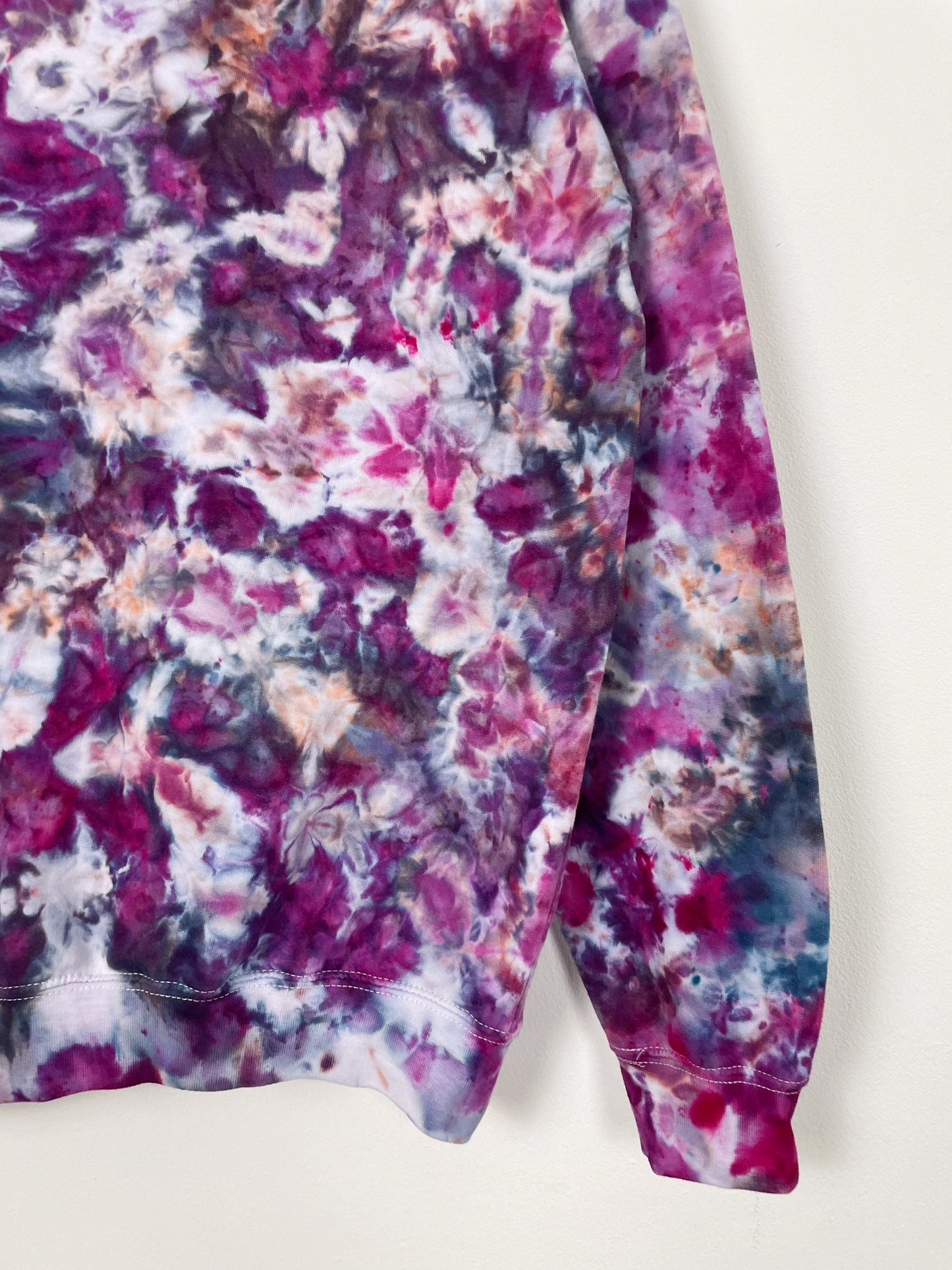 L | Ice Dye Berry Storm Hand Dyed Pullover Hoodie
