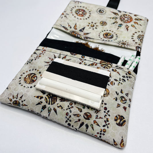 Handmade Tobacco Pouch | Celestial Print Rolling Tobacco Storage Holder