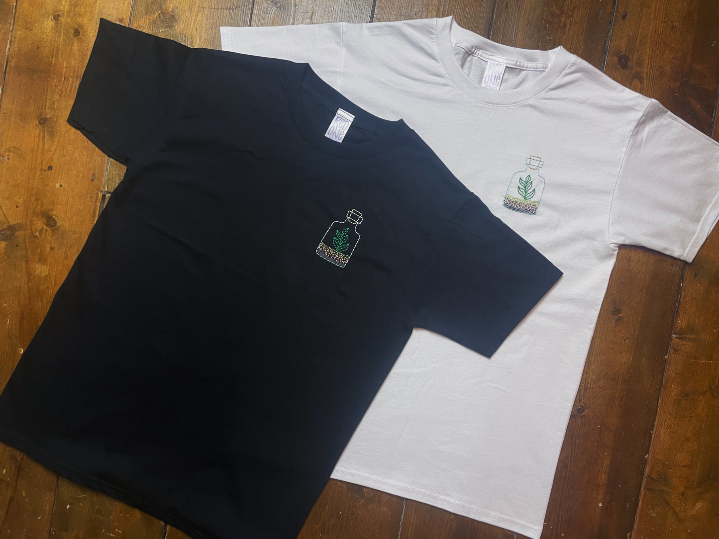 Terrarium - Hand Embroidered Unisex T-Shirt