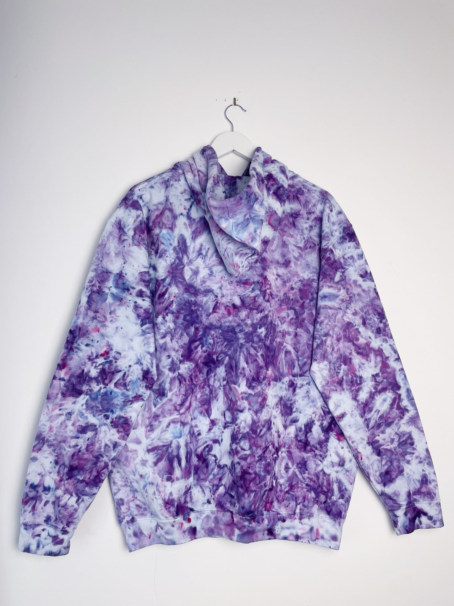 L | Ice Dye Purple Hand Dyed Pullover Hoodie