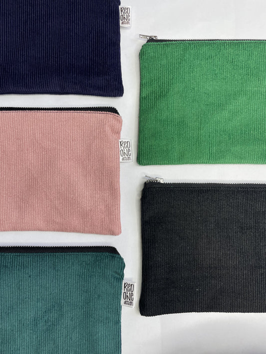 Handmade Corduroy Zip Pouch | Cord Pencil Case | Coin Purse Make-up Pouch