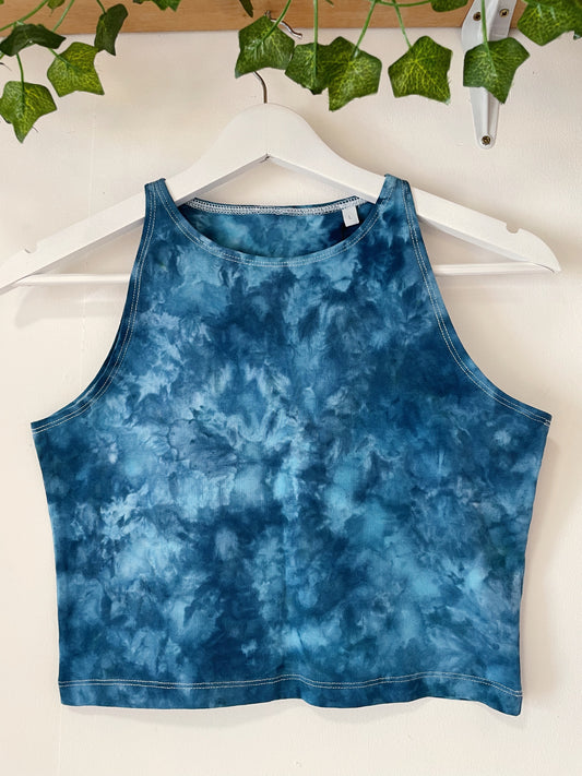 Ice Dye Ocean Blue Crop Vest