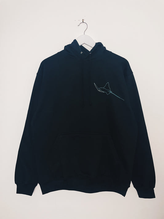 Hand Embroidered Stingray Pullover Hoodie | All sizes
