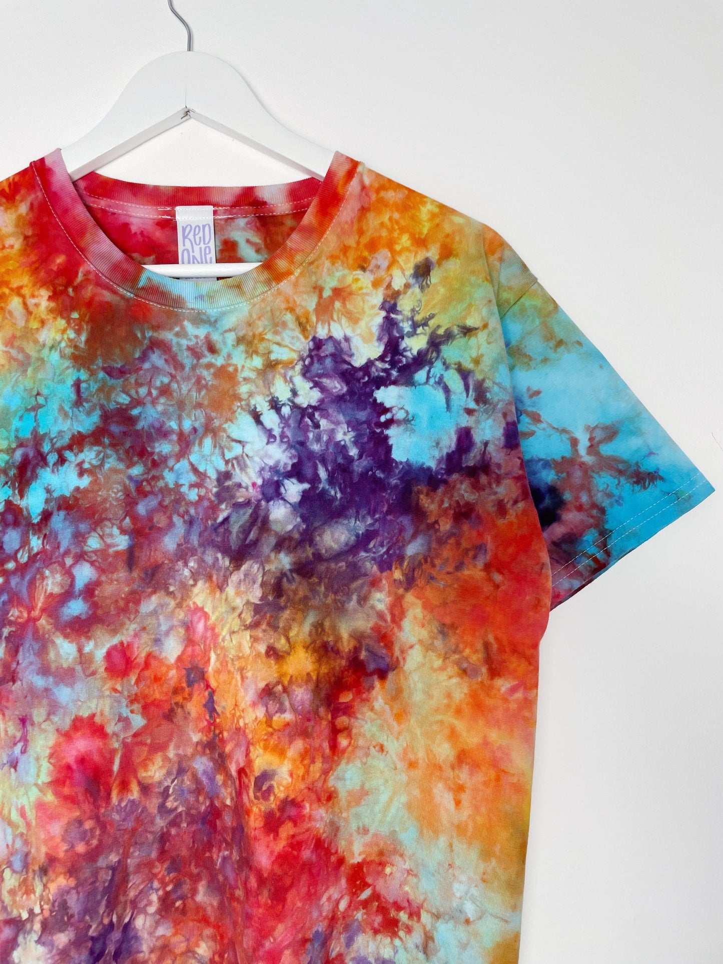 M | Ice Dye Rainbow Multicolour Hand Dyed Ice Tie Dye T-Shirt
