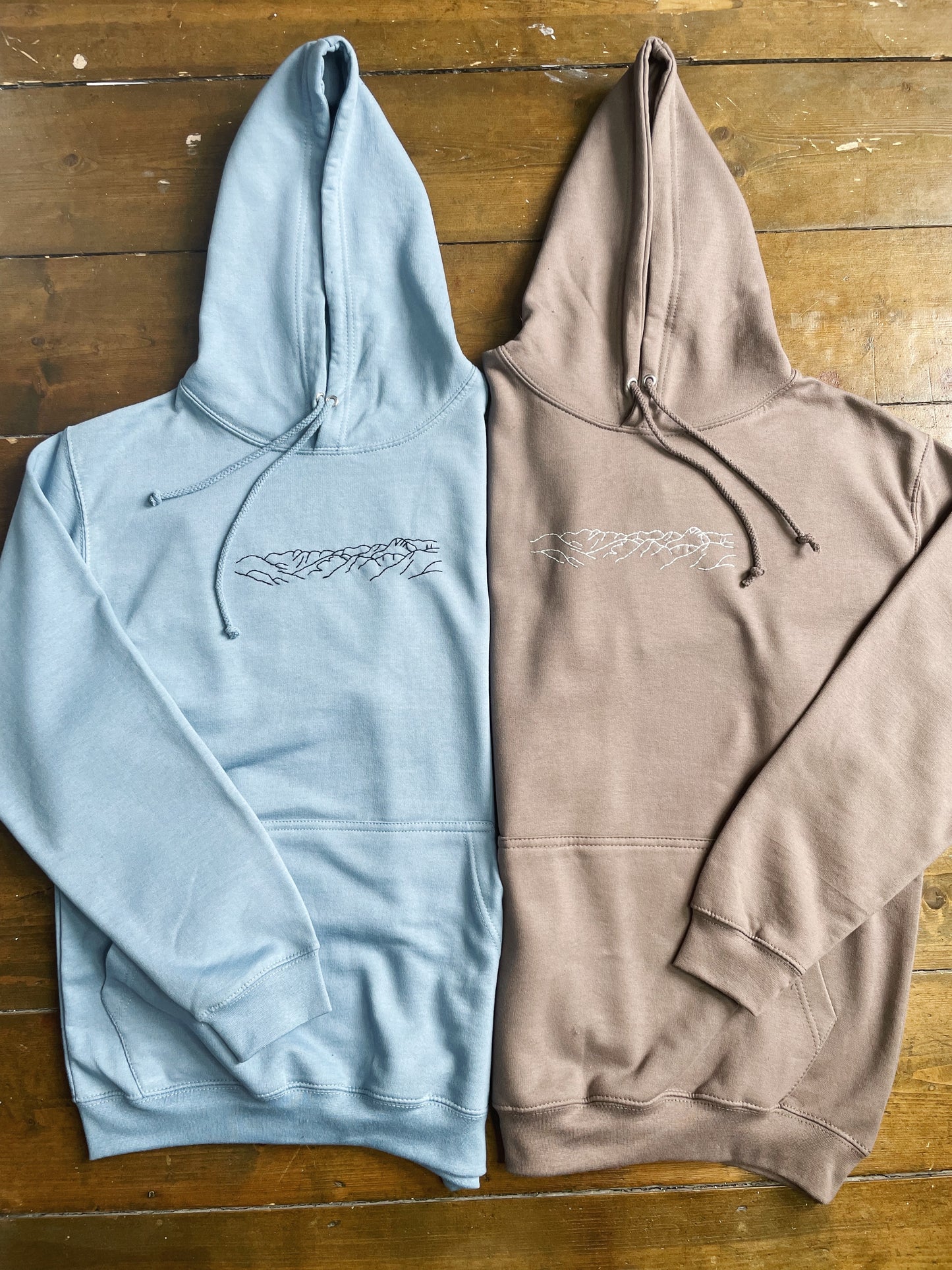 Mountain Hand Embroidered Unisex Pullover Hoodie