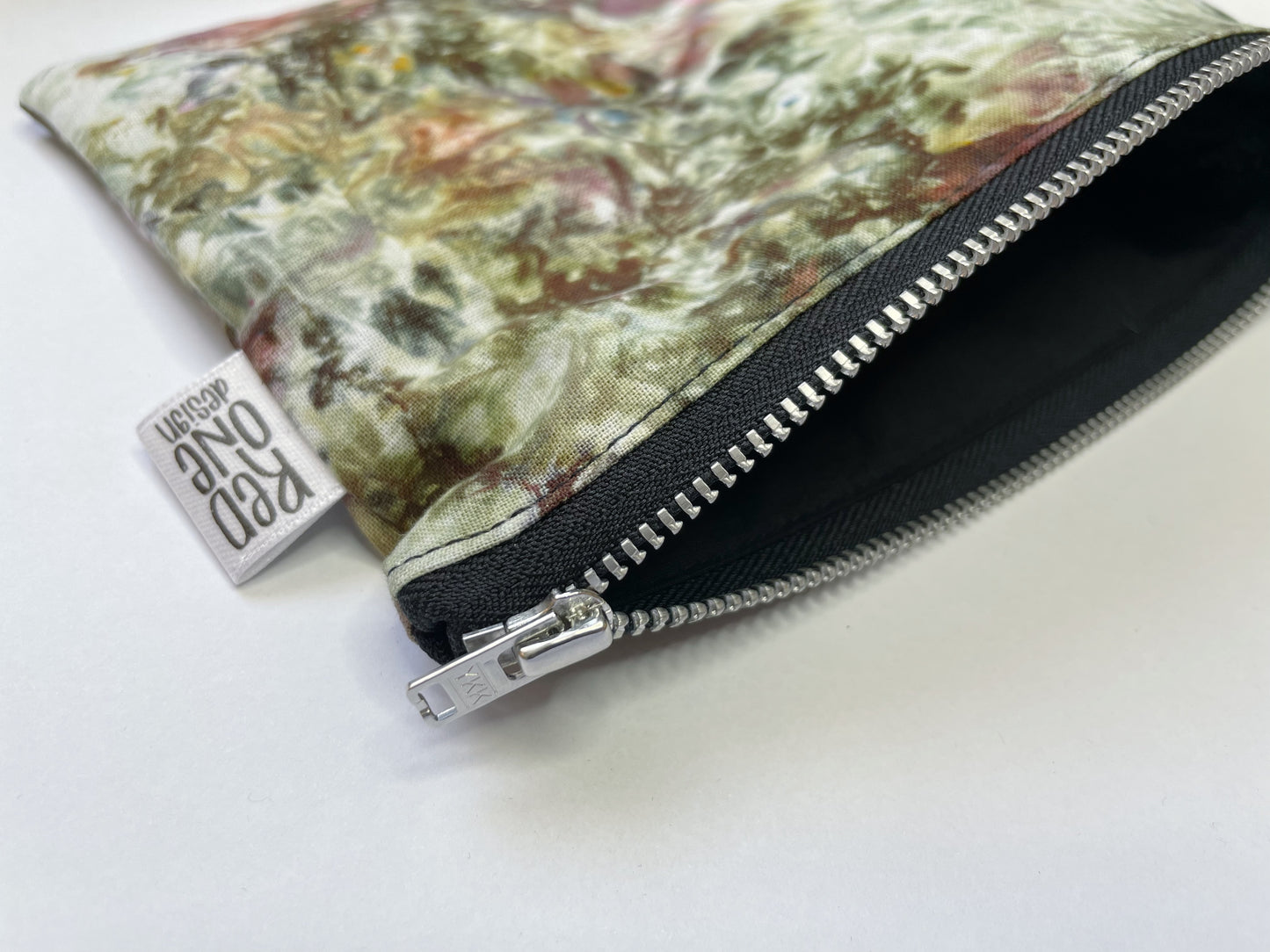 Handmade Ice Dye Zip Pouch | Floral Pencil Case | Ice Dyed Make-up Pouch