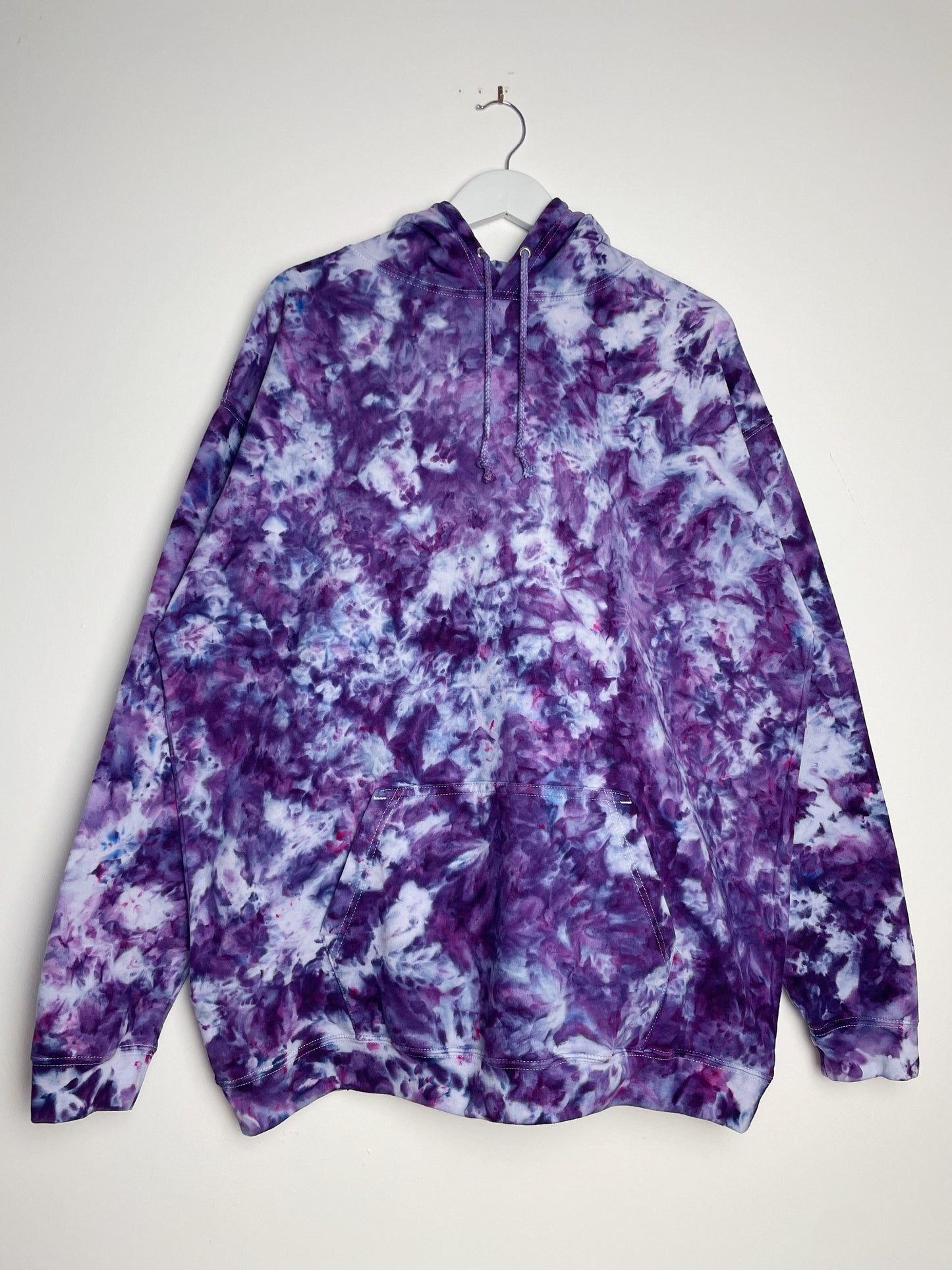 XXL | Ice Dye Purple Hand Dyed Pullover Hoodie