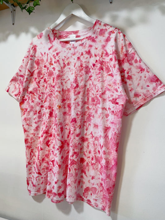 XL | Ice Dye Pink Hand Dyed Ice Tie Dye T-Shirt