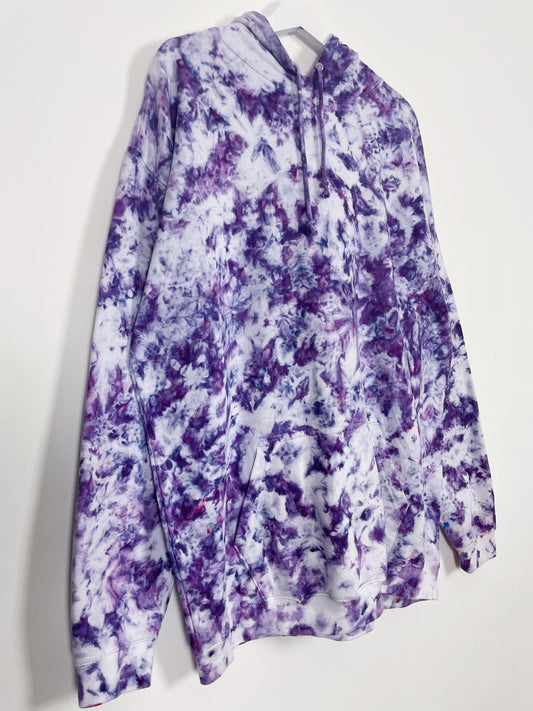 XXL | Ice Dye Purple Hand Dyed Pullover Hoodie