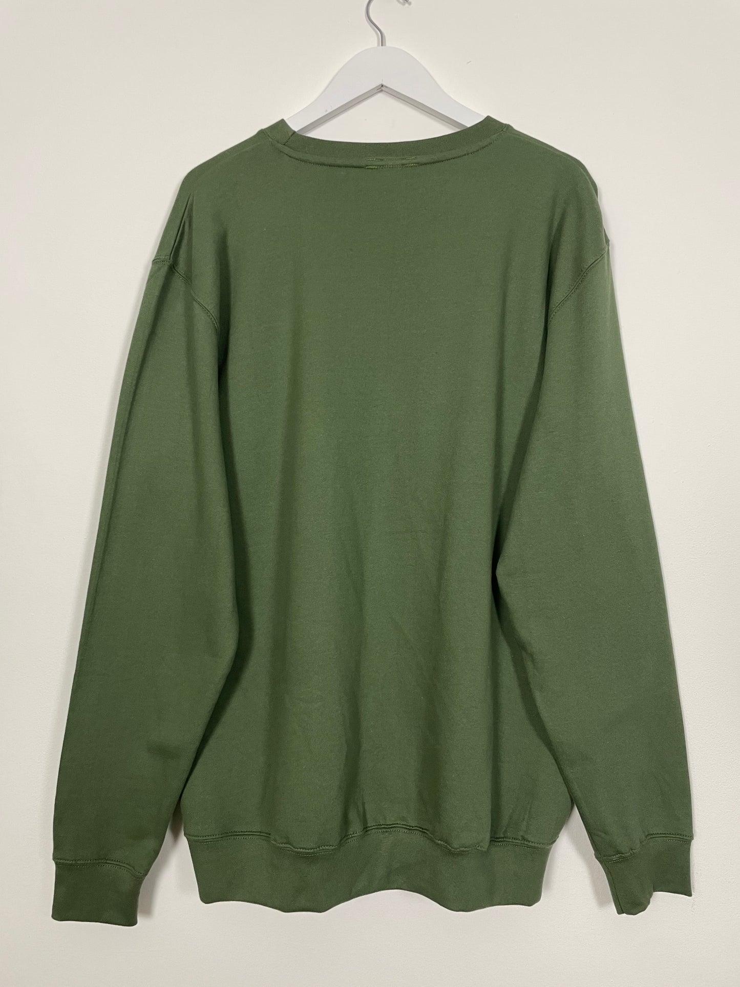 XL | Green Toadstool Mushroom Hand Embroidered Sweatshirt | Minor Fault