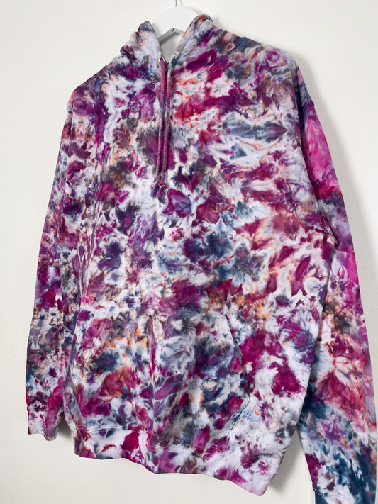 L | Ice Dye Berry Storm Hand Dyed Pullover Hoodie