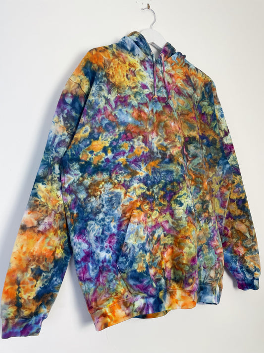 XL | Ice Dye Blue Sunrise Hand Dyed Pullover Hoodie