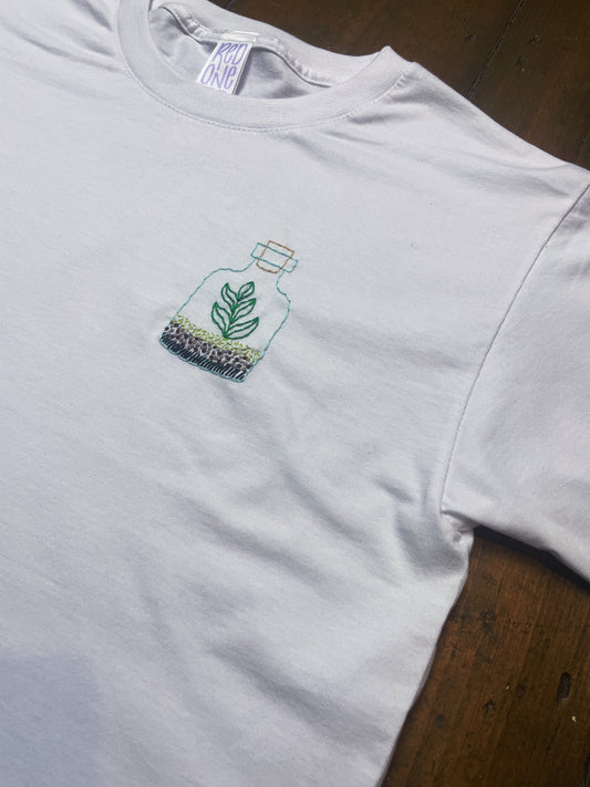Terrarium - Hand Embroidered Unisex T-Shirt